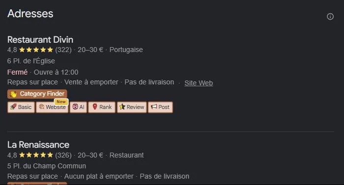 Pack local Google pour « meilleur restaurant Lourdes » : les restaurants les mieux notés géolocalisés sur la carte. Relevé de juillet 2026.